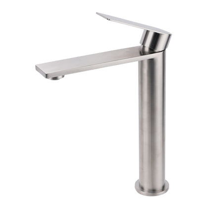 WELS Brushed Nickel Tall Basin Mixer Vanity Sink Faucet Spout 304SUS Laundry Tap - Image 2