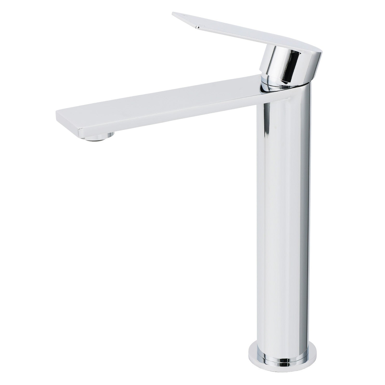 WELS Polished Chrome Tall Basin Mixer Vanity Sink Faucet Spout Laundry Flat Tap - Image 2
