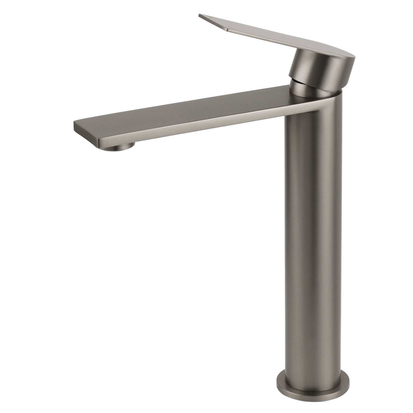 WELS Square Tall Flat Handle Basin Mixer Vanity Sink Faucet Spout Gun Metal Gey - Image 2