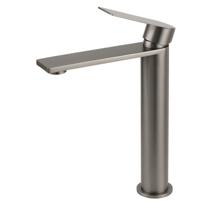 WELS Square Tall Flat Handle Basin Mixer Vanity Sink Faucet Spout Gun Metal Gey - Image 2