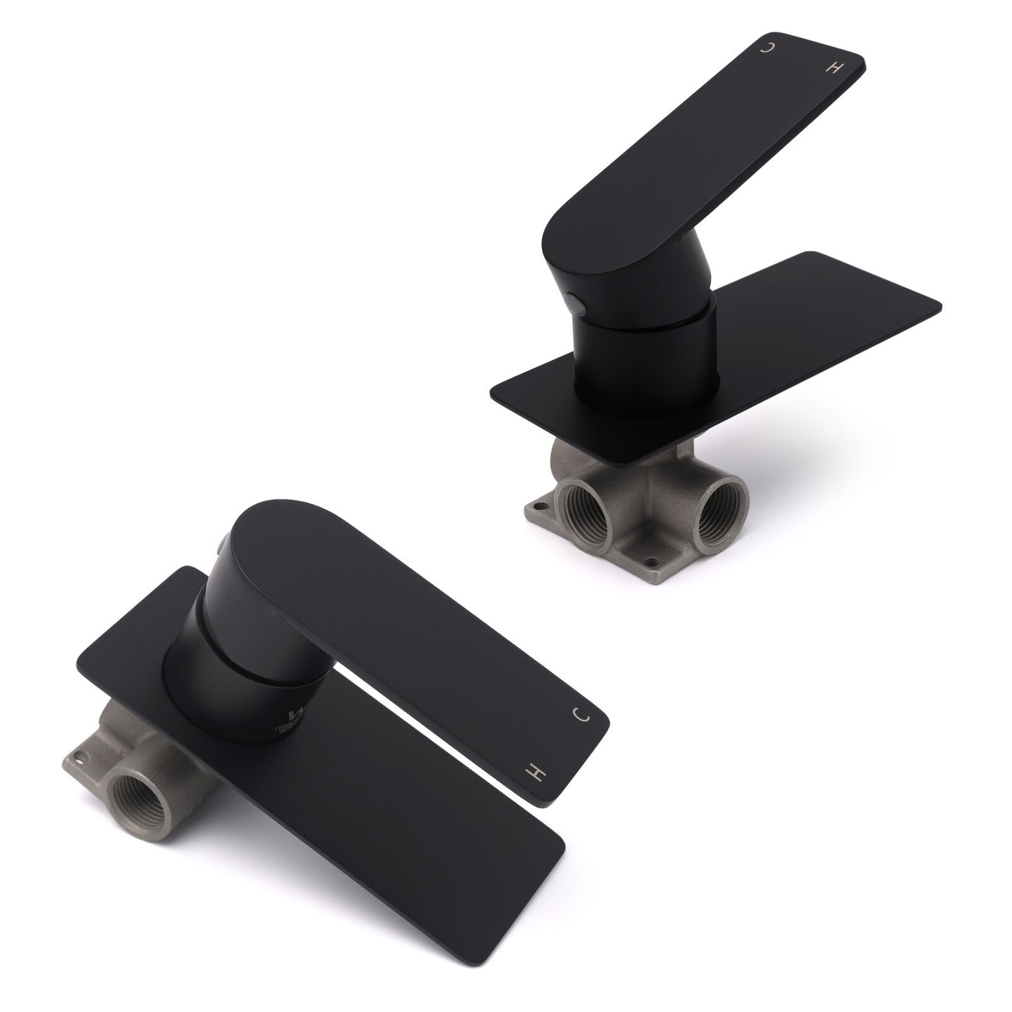Matte Black Rectangle Shower Mixer Hot Cold Control Tap 35mm Ceramic Cartridge - Image 3