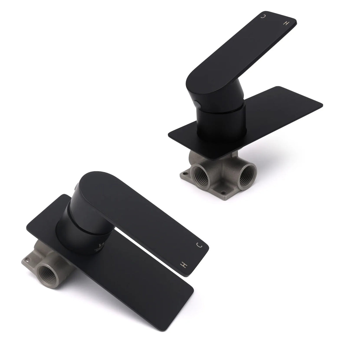 Matte Black Rectangle Shower Mixer Hot Cold Control Tap 35mm Ceramic Cartridge - Image 3