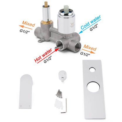 Watermark Chrome Square Shower Mixer Diverter Tap Valve For Shower Combo Spout - Image 4