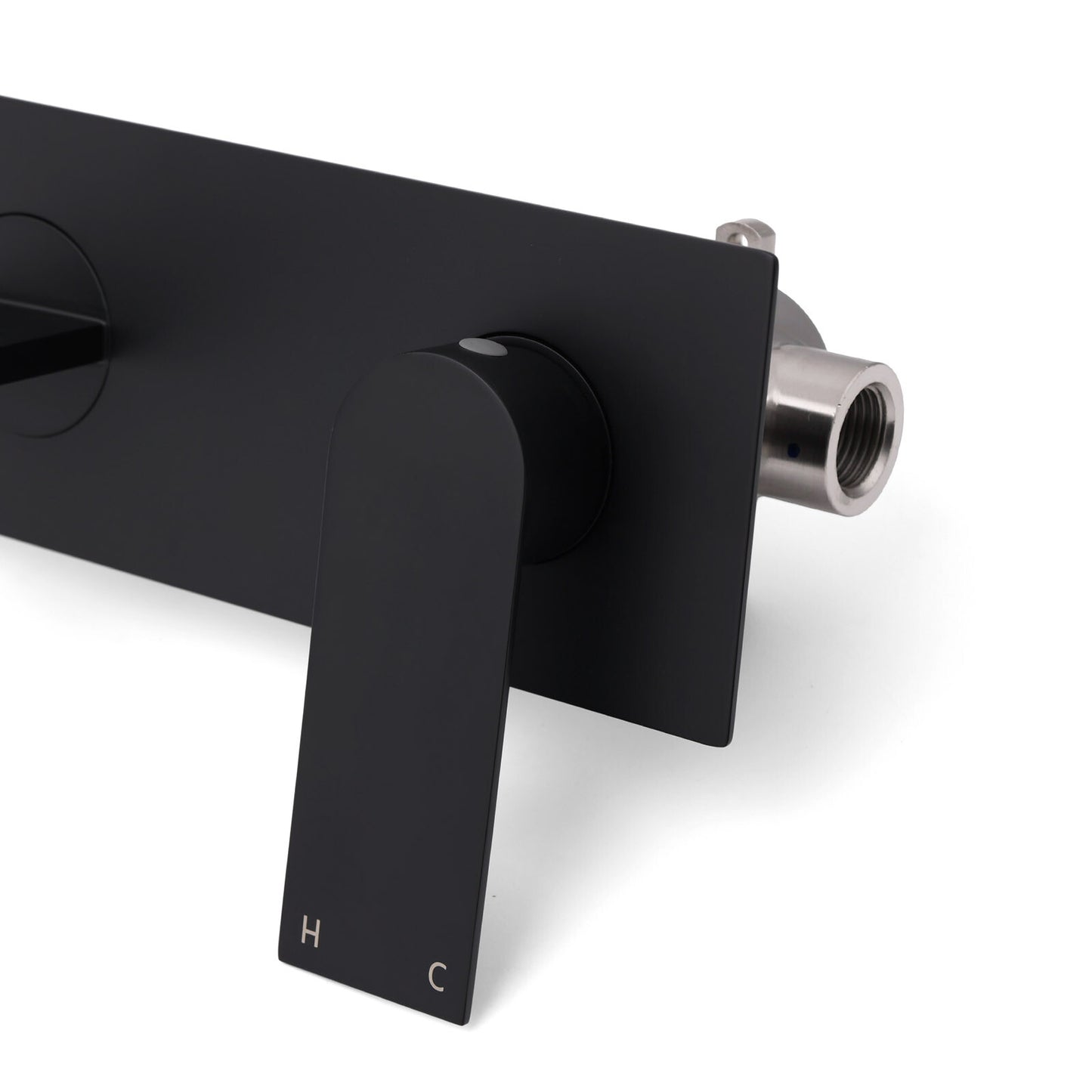 Matte Black Basin Mixer Bathroom Vanity Faucet Wall Mounted Tap Slim Flat Spout - Image 6
