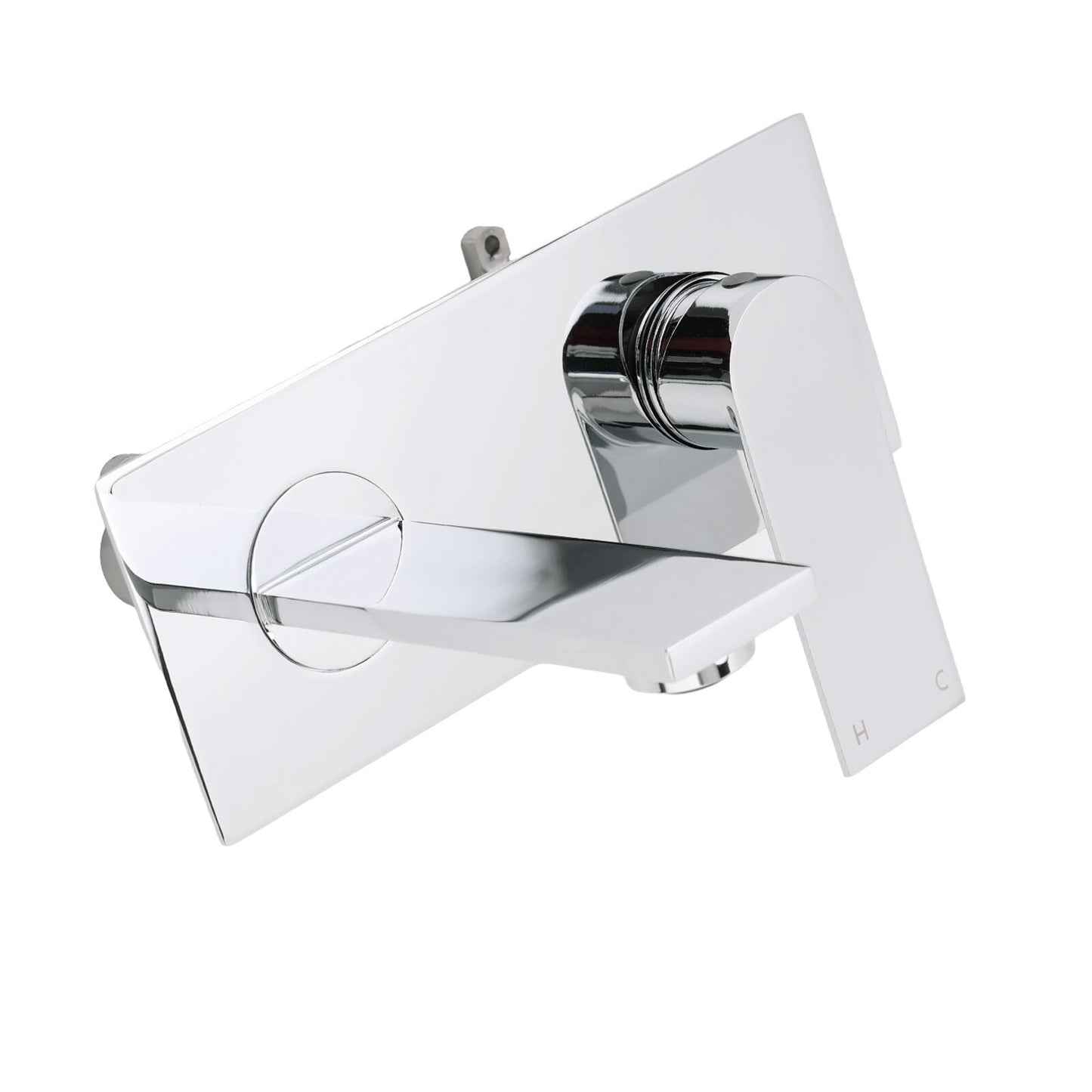WELS 4.5L/m Chrome Square Wall Mounted Basin Mixer Laundry Faucet Tap Spout Set - Image 3