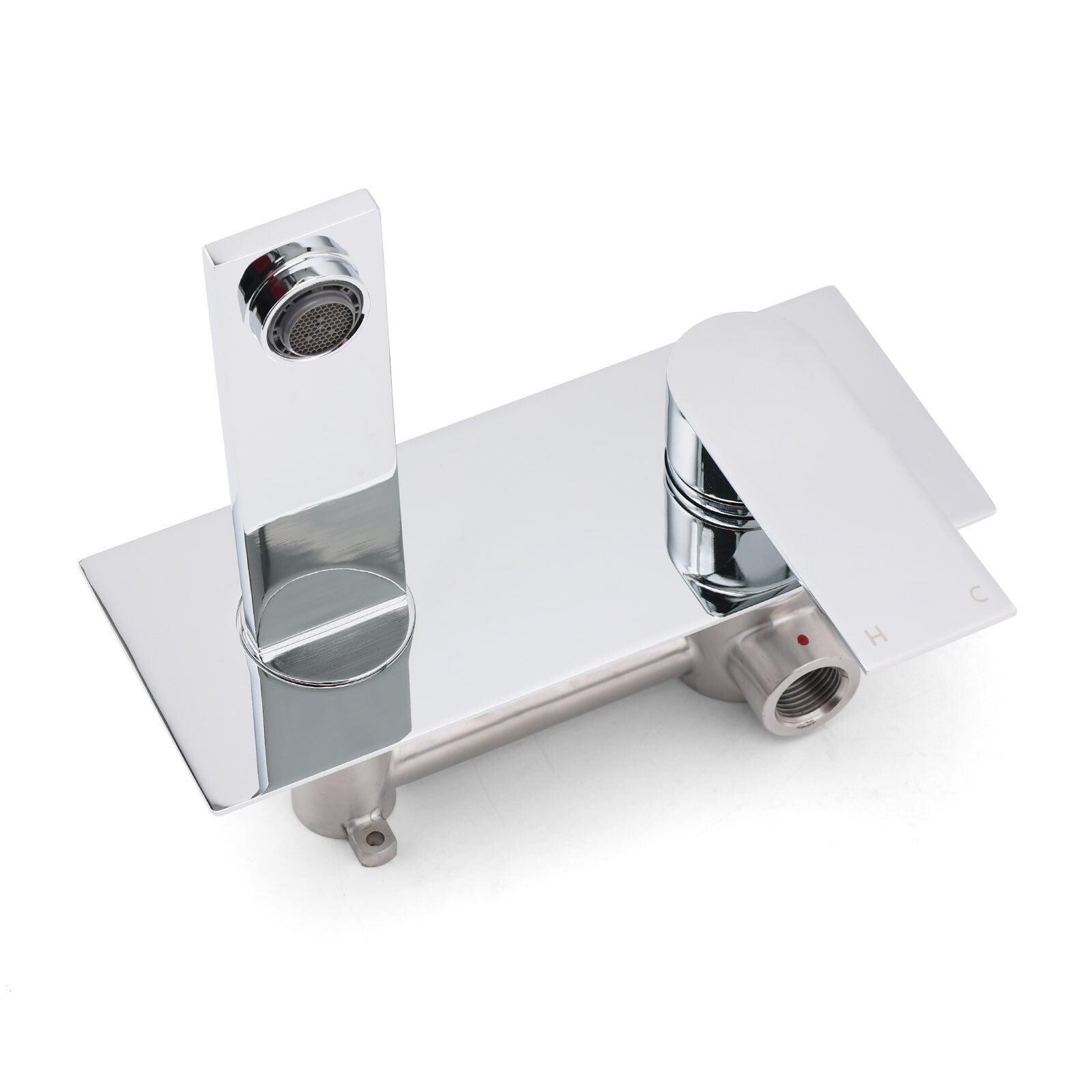 WELS 4.5L/m Chrome Square Wall Mounted Basin Mixer Laundry Faucet Tap Spout Set - Image 4