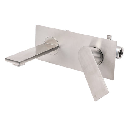 WELS Bruhsed Nickel Square Wall Concealed Basin Mixer Laundry Faucet Tap Spout - Image 2