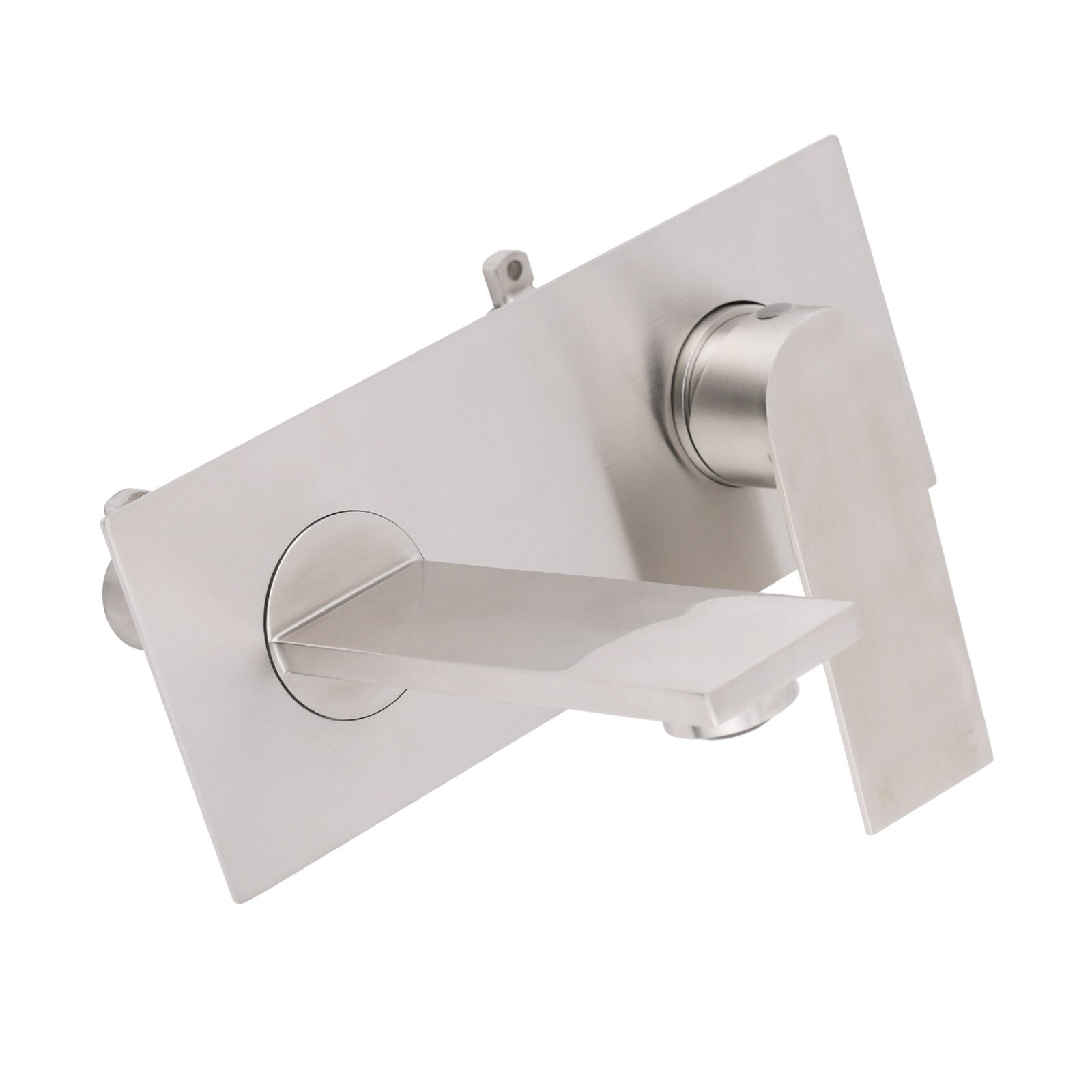 WELS Bruhsed Nickel Square Wall Concealed Basin Mixer Laundry Faucet Tap Spout - Image 3
