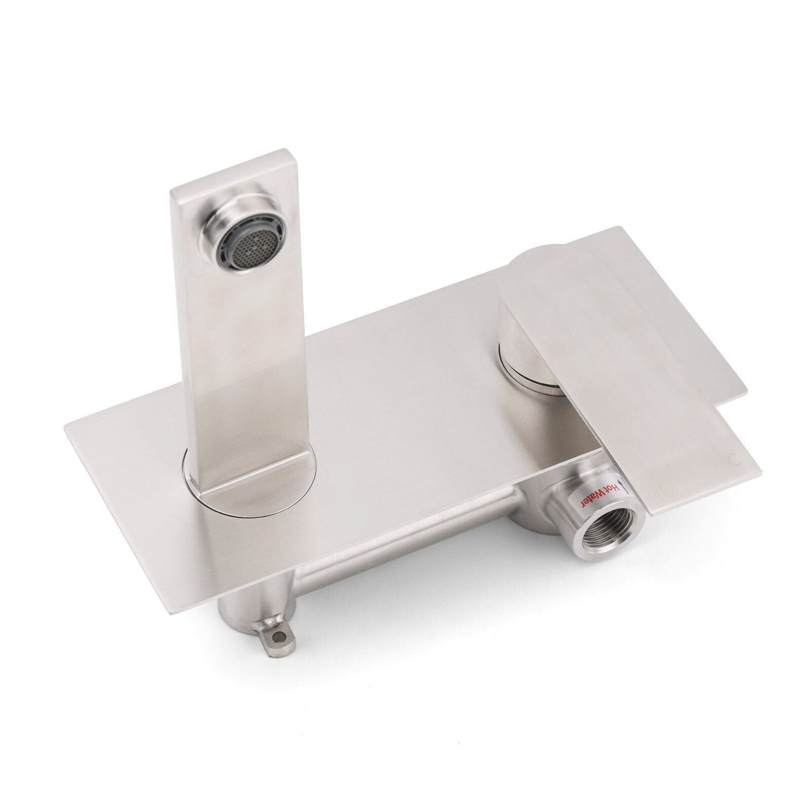 WELS Bruhsed Nickel Square Wall Concealed Basin Mixer Laundry Faucet Tap Spout - Image 4