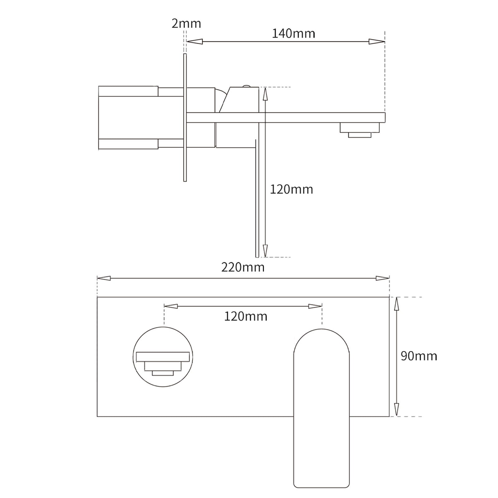 WELS Bruhsed Nickel Square Wall Concealed Basin Mixer Laundry Faucet Tap Spout - Image 7