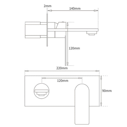 WELS Bruhsed Nickel Square Wall Concealed Basin Mixer Laundry Faucet Tap Spout - Image 7