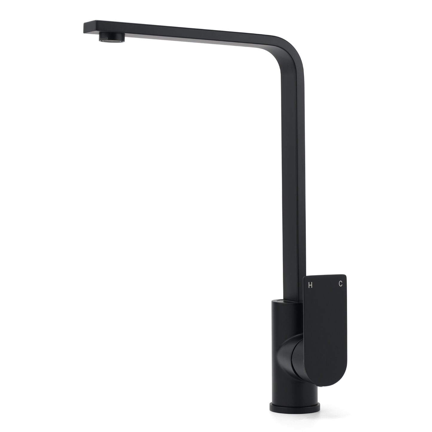 WELS Matte Black High Rise Gooseneck Kitchen Sink Laundry Mixer Faucet Tapware - Image 3