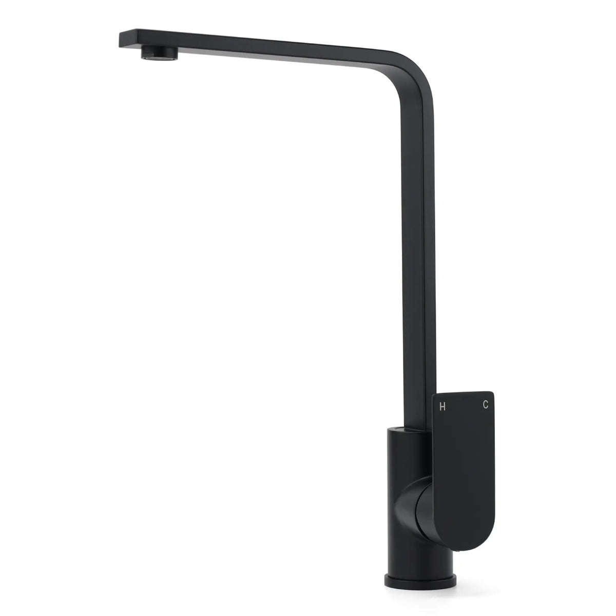 WELS Matte Black High Rise Gooseneck Kitchen Sink Laundry Mixer Faucet Tapware - Image 3