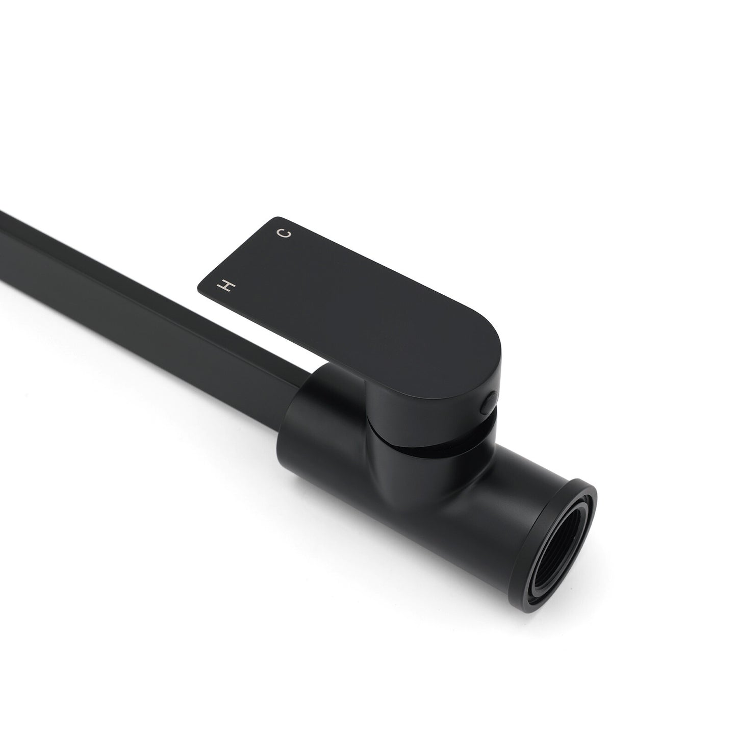 WELS Matte Black High Rise Gooseneck Kitchen Sink Laundry Mixer Faucet Tapware - Image 5