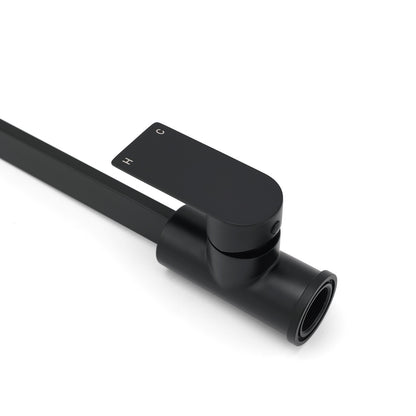 WELS Matte Black High Rise Gooseneck Kitchen Sink Laundry Mixer Faucet Tapware - Image 5