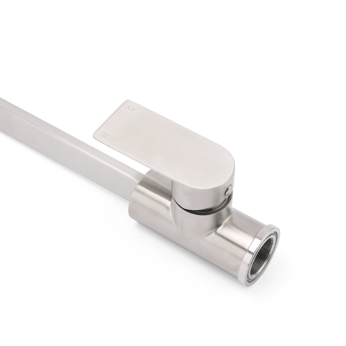 WELS Brushed Nickel Square Kitchen Sink Laundry Mixer 360º Swivel Faucet Tapware - Image 5