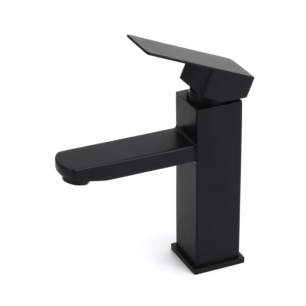 WELS Classic Square Matt Black Basin Mixer Vanity Laundry Sink Faucet Tap Outlet - Image 2