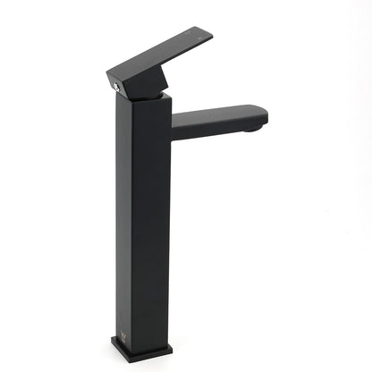 Matt Black Tall Square Basin Mixer Vanity Laundry Counter Sink Faucet Tap Outlet - Image 3