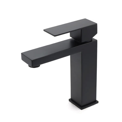 Matt Black Square Basin Counter Flick Mixer Tap Bathroom Vanity Faucet Outlet - Image 2