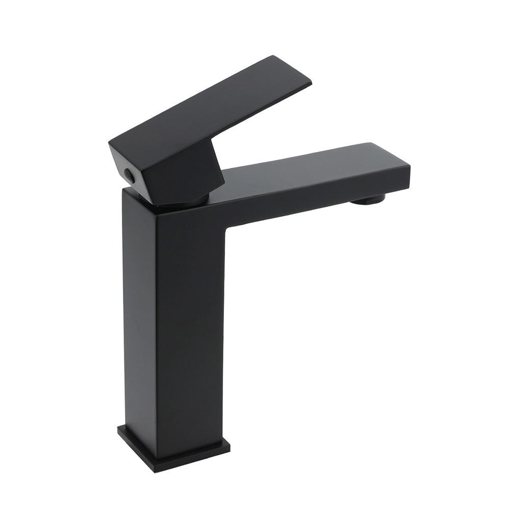 Matt Black Square Basin Counter Flick Mixer Tap Bathroom Vanity Faucet Outlet - Image 6