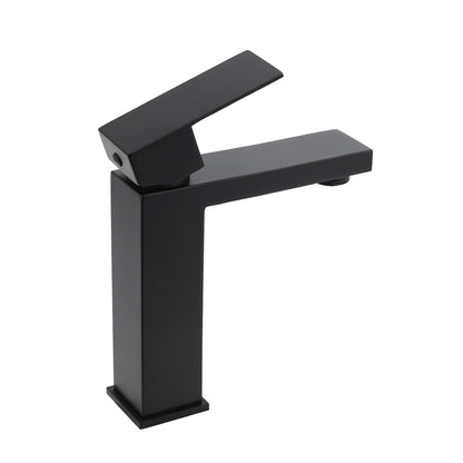 Matt Black Square Basin Counter Flick Mixer Tap Bathroom Vanity Faucet Outlet - Image 6