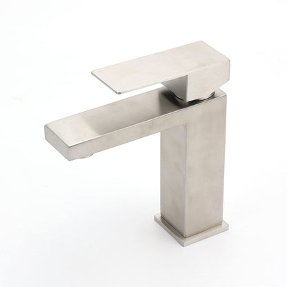 Square Classic 6L/m Basin Vessel Mixer Faucet Tap Kitchen Laundry Brushed Nickel - Image 2