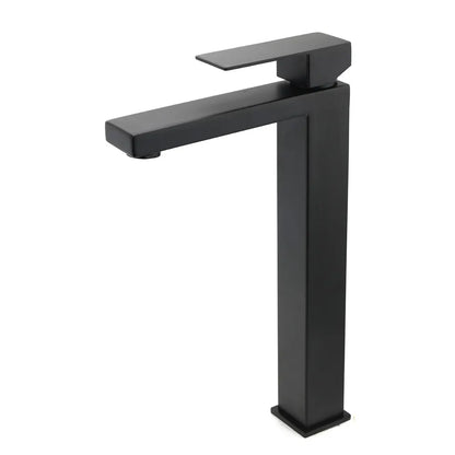 Matt Black Stainless Steel Square Tall Basin Mixer Sink Tap High Vanity Spout - Image 2