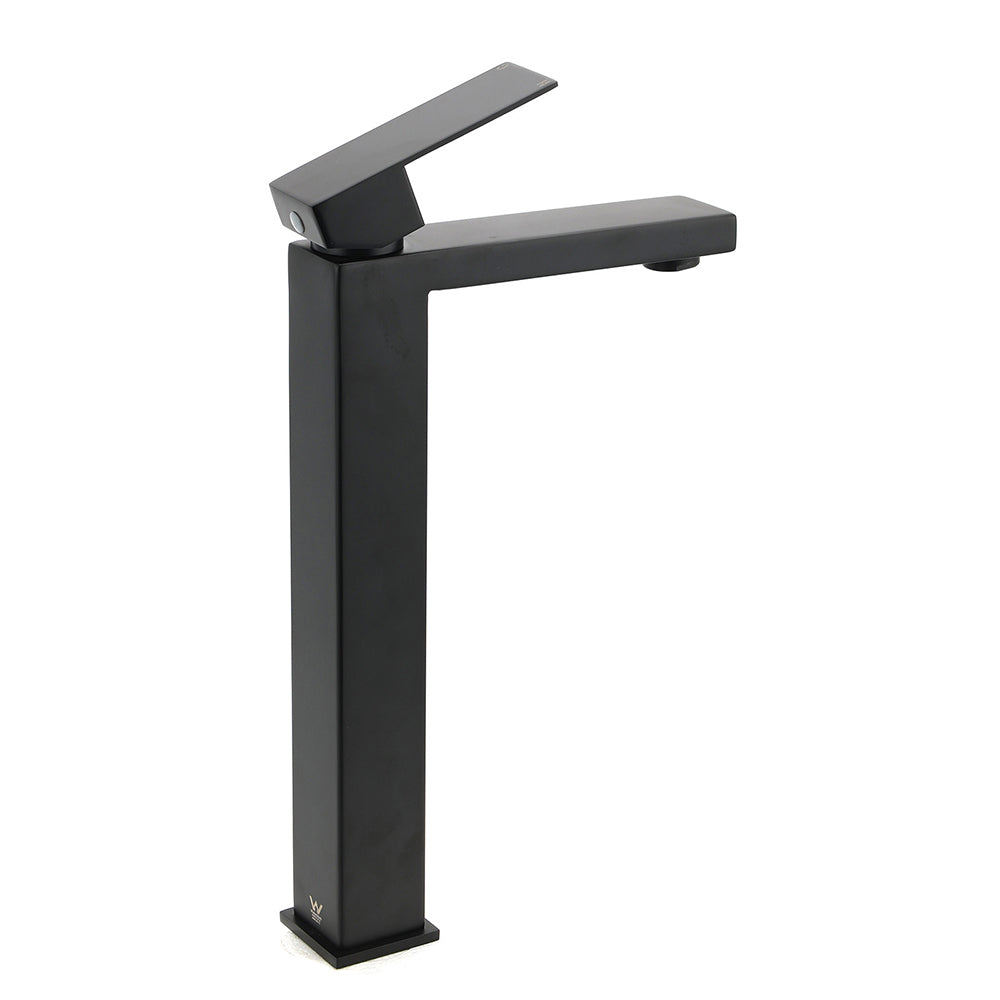 Matt Black Stainless Steel Square Tall Basin Mixer Sink Tap High Vanity Spout - Image 3