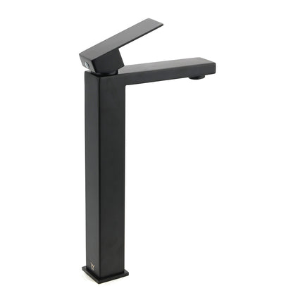Matt Black Stainless Steel Square Tall Basin Mixer Sink Tap High Vanity Spout - Image 3
