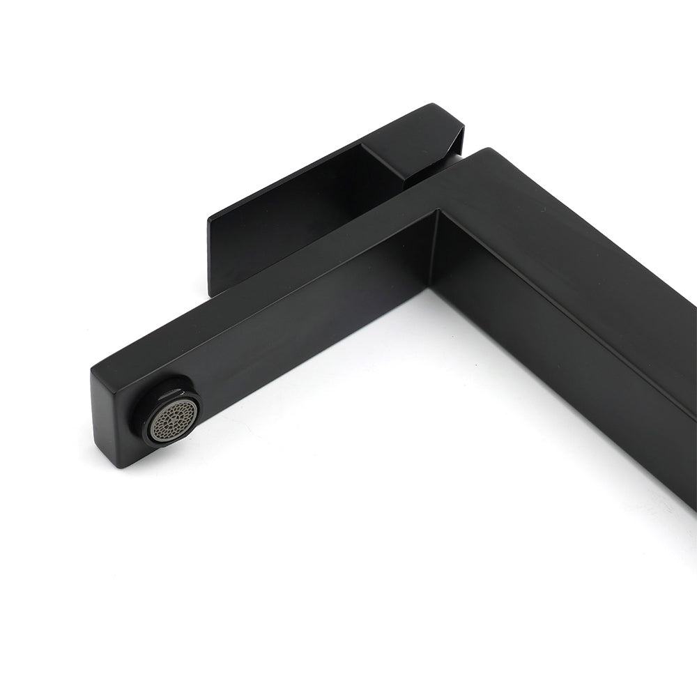 Matt Black Stainless Steel Square Tall Basin Mixer Sink Tap High Vanity Spout - Image 4