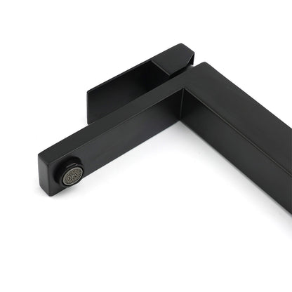 Matt Black Stainless Steel Square Tall Basin Mixer Sink Tap High Vanity Spout - Image 4