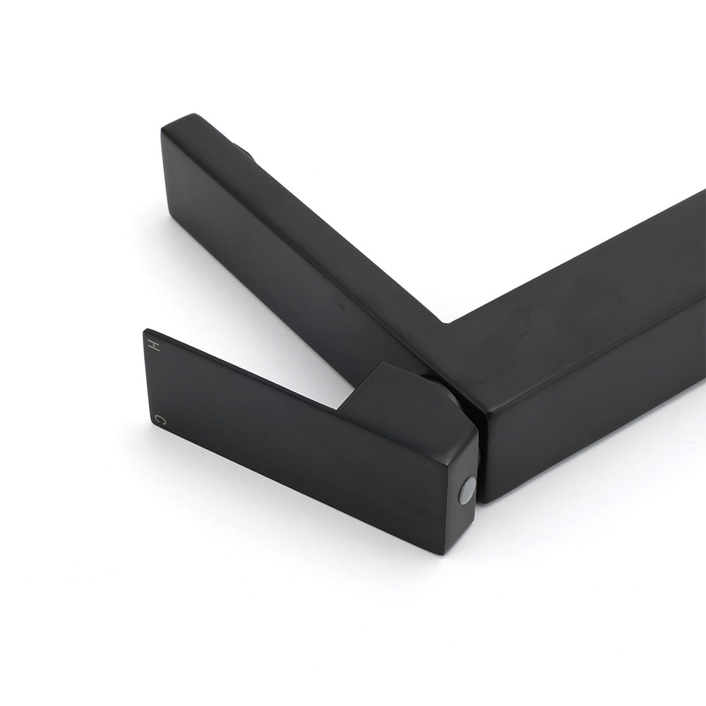 Matt Black Stainless Steel Square Tall Basin Mixer Sink Tap High Vanity Spout - Image 5