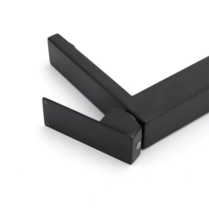 Matt Black Stainless Steel Square Tall Basin Mixer Sink Tap High Vanity Spout - Image 5
