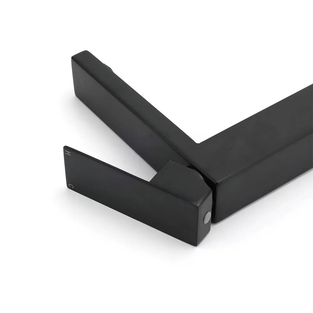 Matt Black Stainless Steel Square Tall Basin Mixer Sink Tap High Vanity Spout - Image 5