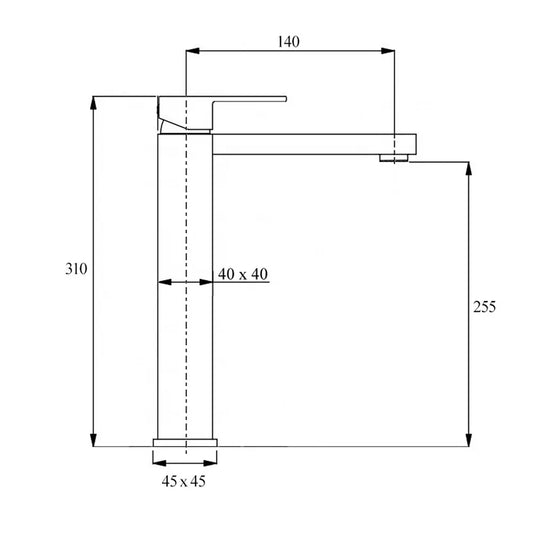 WELS 6L/m Square 310mm Tall Basin Vessel Mixer Faucet Tap Kitchen Laundry Chrome - Image 8