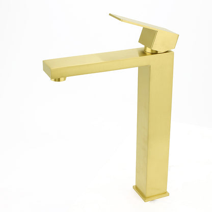 WELS 6L/m Brushed Gold Square Tall Basin Vessel Mixer Kitchen Laundry Faucet Tap - Image 2