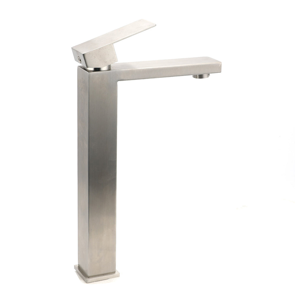 WELS Square Tall Basin Vessel Mixer Faucet Tap Kitchen Laundry Brushed Nickel - Image 3