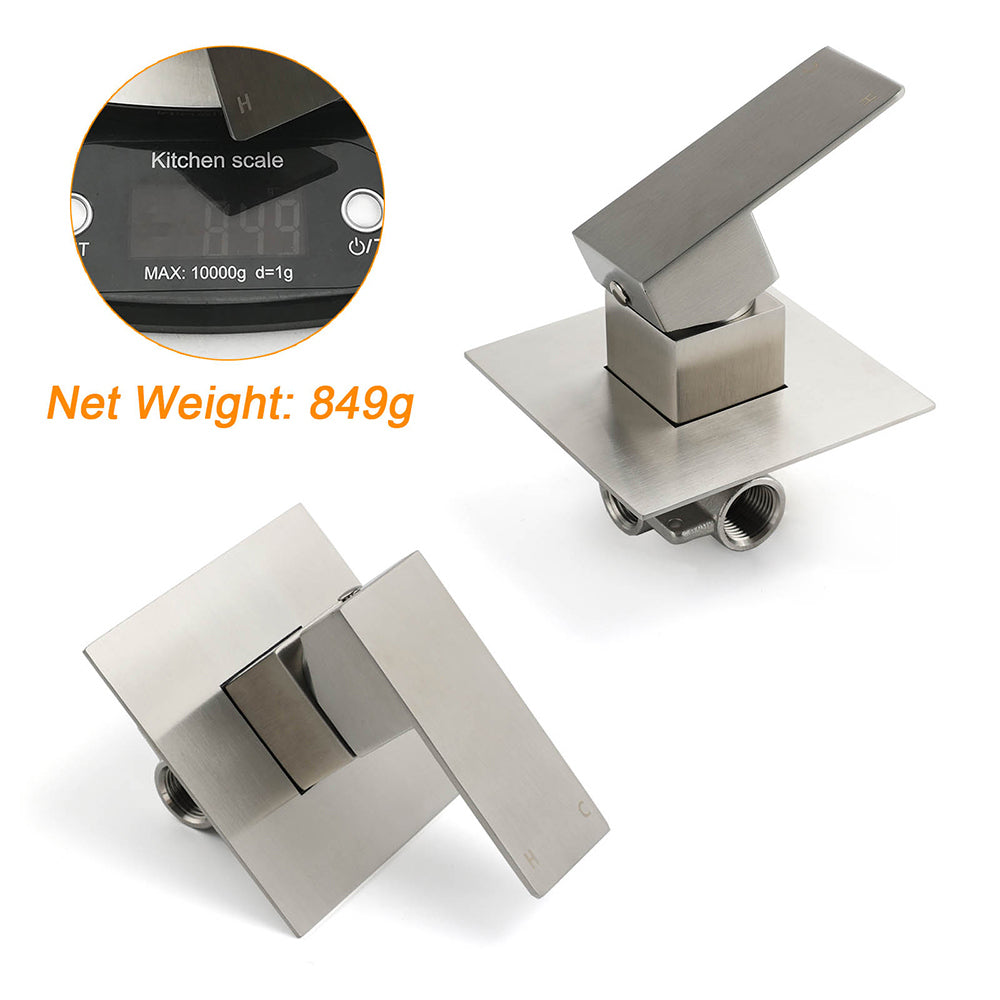 Nickel Brushed Square Lead Free Shower Hot Cold Mixer Ceramic Cartridge Spindle - Image 2