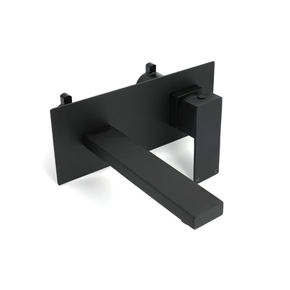 Matt Black Basin Mixer Bathroom Tub Faucet Wall Mount Tap Hot Cold Water Spout - Image 3