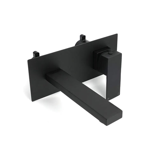 Matt Black Basin Mixer Bathroom Tub Faucet Wall Mount Tap Hot Cold Water Spout - Image 3