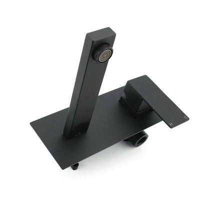 Matt Black Basin Mixer Bathroom Tub Faucet Wall Mount Tap Hot Cold Water Spout - Image 7
