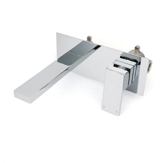 WELS 7.5L/min Basin Mixer Bathroom Vanity Brass Chrome Wall Mounted Spout Outlet