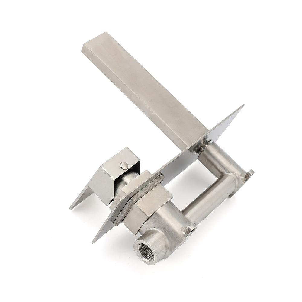 Brushed Nickel Square Wall Mount Basin Mixer Laundry Vanity Tap Spout Faucet Set - Image 5