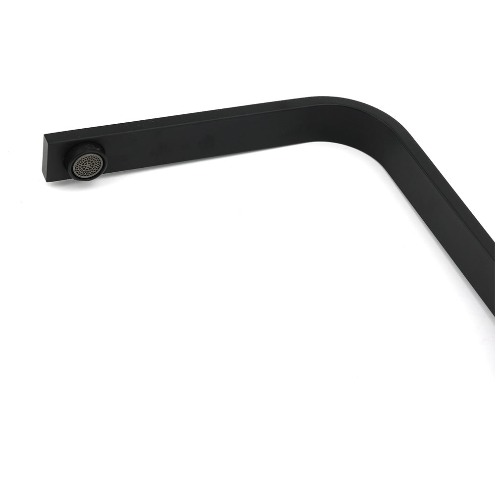 Matt Black Square Gooseneck 360 Swivel Laundry Sink Kitchen Mixer Faucet Tapware - Image 3
