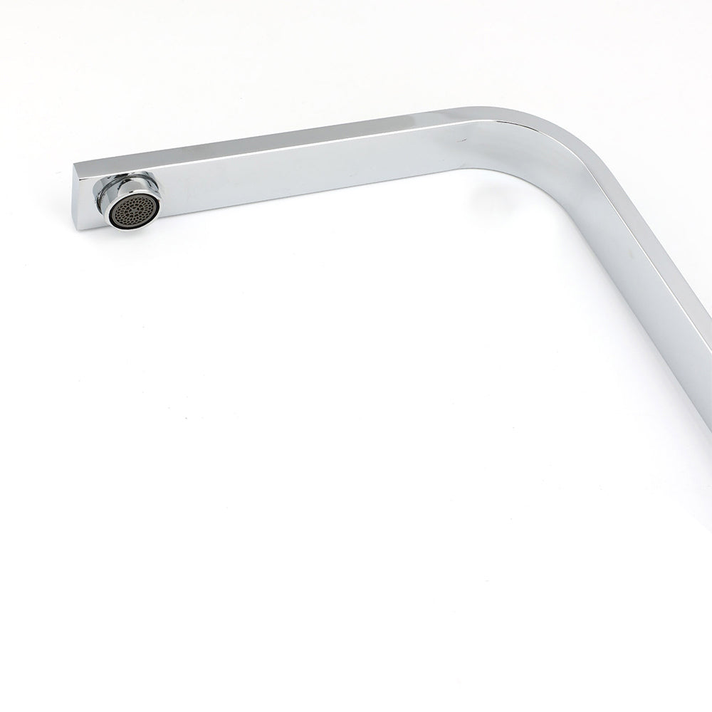 WELS Chrome Square Gooseneck Spout Swivel Laundry Sink Kitchen Mixer Faucet Tap - Image 4
