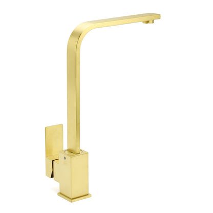 WELS Brushed Gold Gooseneck 360º Swivel Laundry Sink Kitchen Mixer Faucet Tap - Image 3