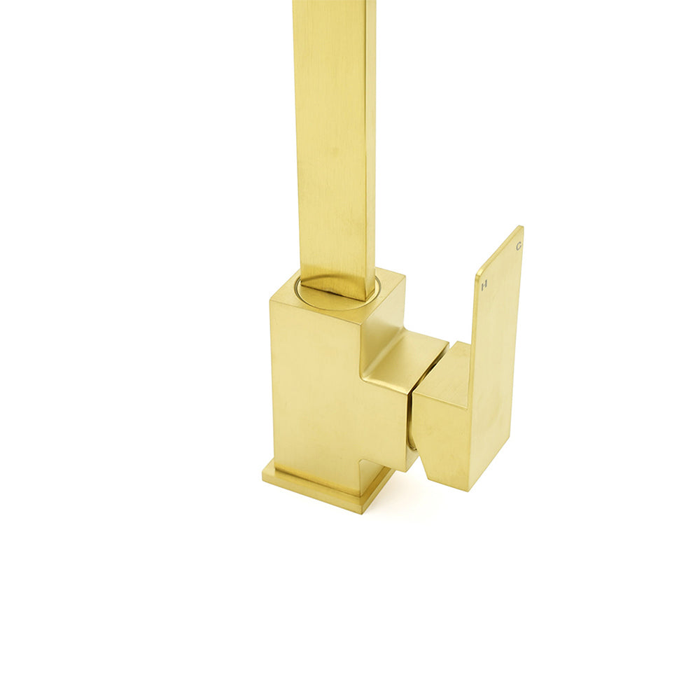 WELS Brushed Gold Gooseneck 360º Swivel Laundry Sink Kitchen Mixer Faucet Tap - Image 6