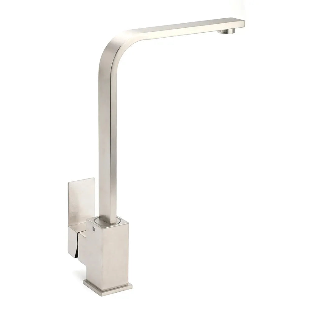WELS Square Kitchen Sink Laundry Mixer 360º Swivel Faucet Tap Set Brushed Nickel - Image 3