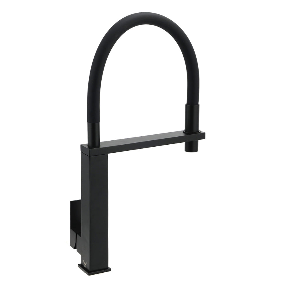 Matt Black Swivel Kitchen Sink Basin Mixer Swivel Faucet Tapware Pull Out Spout - Image 4