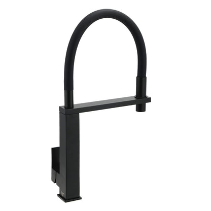 Matt Black Swivel Kitchen Sink Basin Mixer Swivel Faucet Tapware Pull Out Spout - Image 4